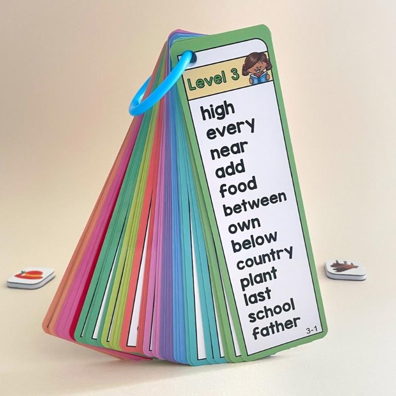 Language Flashcards Sight Words Flash Cards Learning Tool High Frequency Word Educational Toy for Reading Fluency