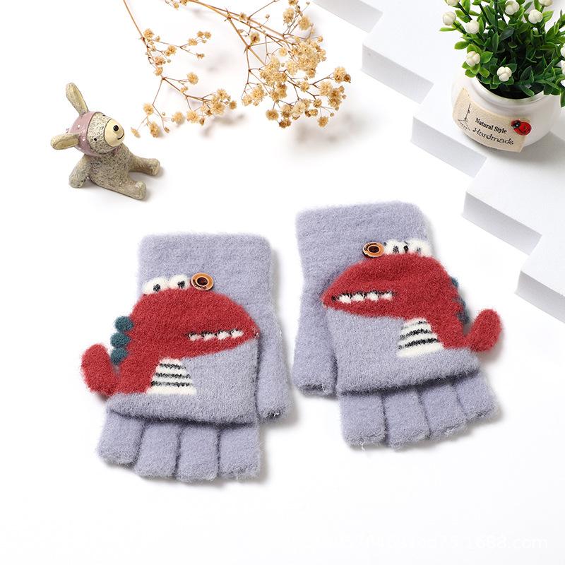 1 Pair of Children's Cute Cartoon Dinosaur Gloves