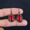 Серьги из красного коралла ручной работы, серьги с гальванопокрытием медью, антикварные украшения, для подарка на помолвку
