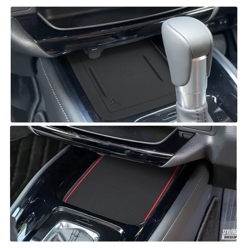 GAFAT Door Pocket Rubber Mats Center Console Silicone Tray for Honda Vezel Late Honda Interior Mats for and Vezel Custom Parts of (15 Pieces) & (1