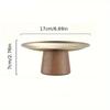 WIKHOSTAR Rust-proof Steel Cake Tray Wooden Base Fruit Display Plate Dessert Plate Dining Table Home Decoration Ornaments