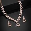Rose Gold Zircon Designer Necklace Set For Women