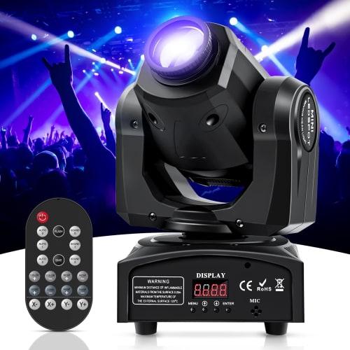 SEBRUANC 100W Moving Head LED Rotating DJ Light, 18-Face Prism Stage Light, High Brightness Stage Lighting with DMX512 & 12CH Sound Activated Mode, 7