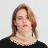 Модный вязаный однотонный теплый шарф-кольцо, фальшивый воротник, зимний женский уличный шарф-маска, шарф-снуд, шейный платок