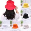 Women Men Outdoor Sunscreen Casual Candy Color Fisherman Cap Bucket Hat Sun Caps