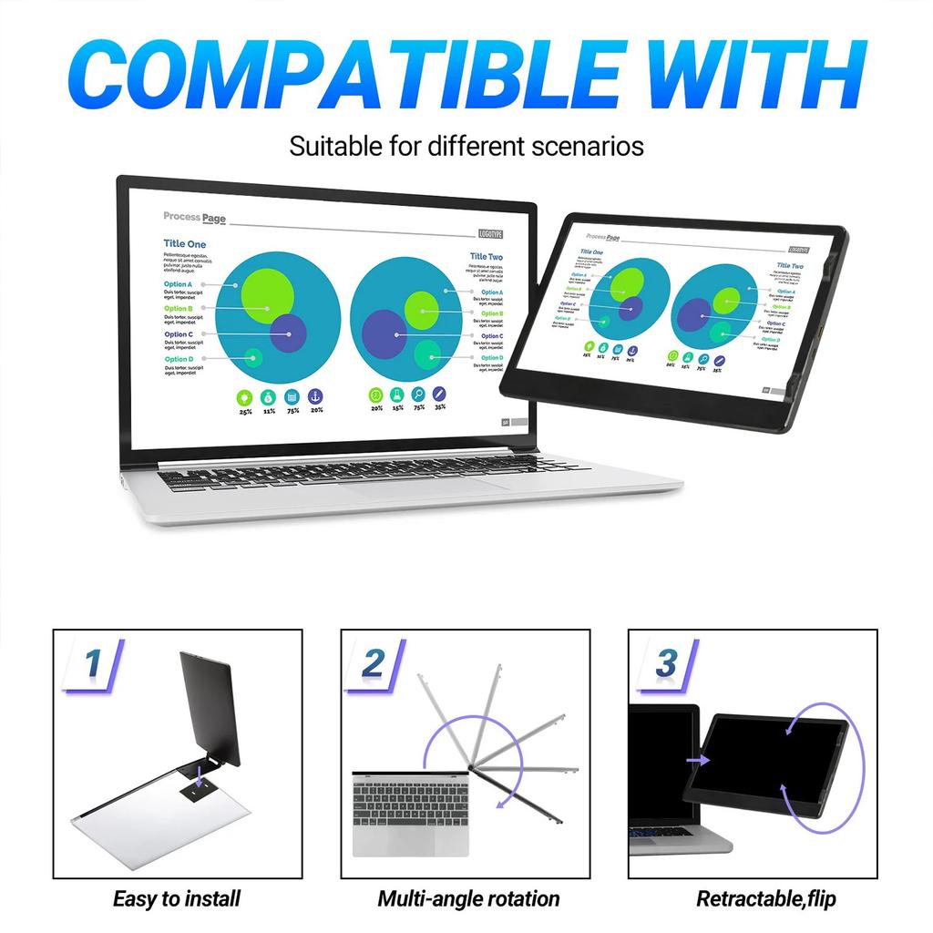 11.6 Inch Portable Computer Display Monitor Laptop Screen Monitor Compatible for iPad Pro 2018 MagicBook