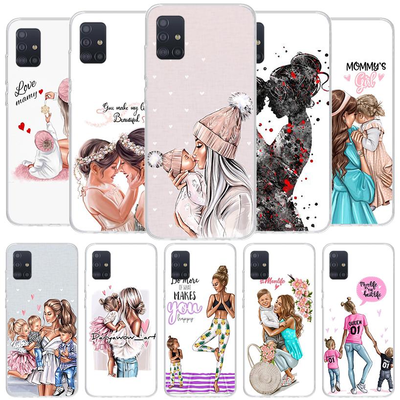 Mom Baby Girls Cover Phone Case For Samsung Galaxy A12 A22 A32 A52 A72 A02S Phone Case Note 20 Ultra 10 S10 Plus A51 A71 A50S A2