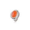 Sterling silver carnelian gemstone ring, designer ring, orange gem jewelry, gift for birthday