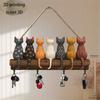 Cat Back Shape Key Holder Wooden Key Hanger Gift Wall Mounted Key Rack  Home Entryway Hallway