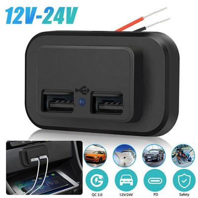 Двойной USB автомобильный разъем для зарядки 12 В/24 В 3,1 А 4,8 А USB-разъем для зарядки адаптер питания для мотоцикла, кемпера, грузовика, квадроцикла, лодки, автомобиля, автофургона, новый