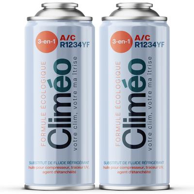 Climeo 3W1 2X400мл - Экологичный Хладагент + Герметик R1234Yf | Самостоятельное Обслуживание Кондиционера