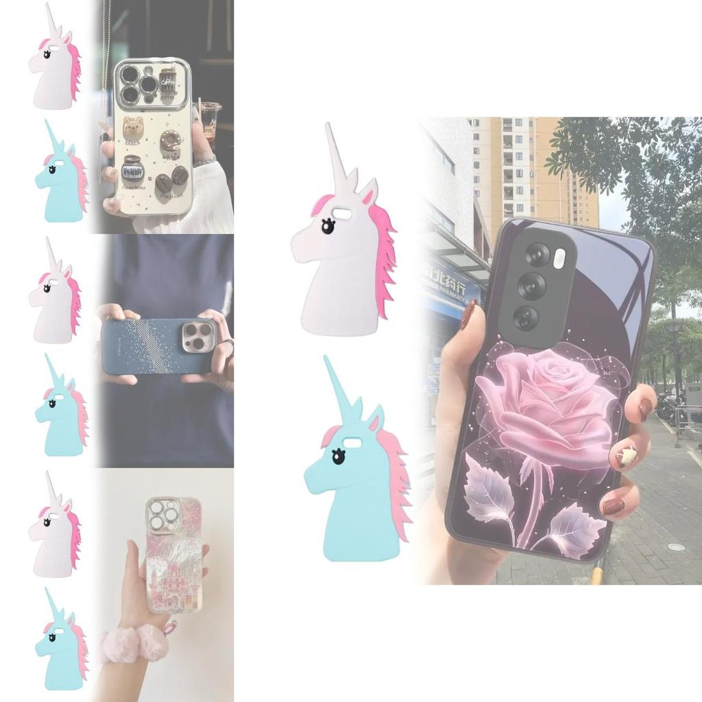 Iphone Silicone Case With Embossed Rainbow Horse For Creative And Cute Phone Protection