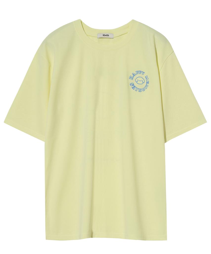 HIWITH Happy T-Shirt_Light Yellow
