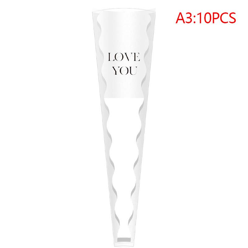 10Pcs Single Rose Sleeves Flower Wrapping Bag Bouquet Packaging Bags Clear Cellophane Floral Wrappers For Valentine'S Day