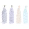 4 Pcs Doll Hair Wefts 4 Colors 30cm Length 1m Width Soft Silk Long Curly Hair Wig for Cotton Ball