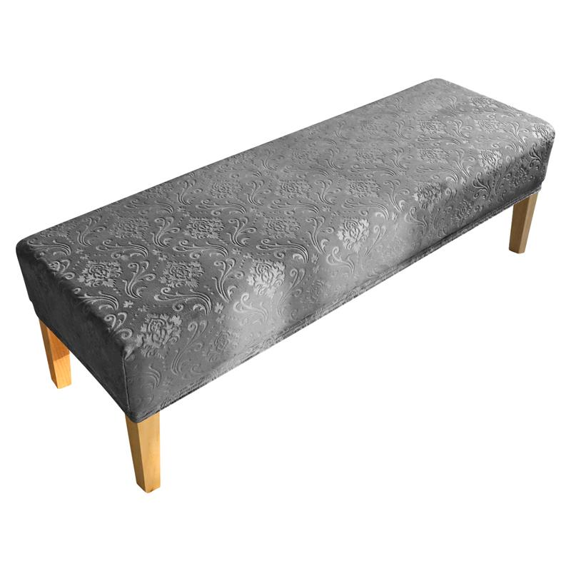 Velvet Embossed Piano Stool Cover Home Dressing Room Bench Printed Elastic Dust Cover Soft Stretch Dining Room Chair Protector