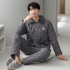 Pajamas Men'S Autumn And Winter Three-Layer Fleece Warm Coral Fleece Padded Cotton Men'S Woven Cotton Homewear Padded Jacket Set