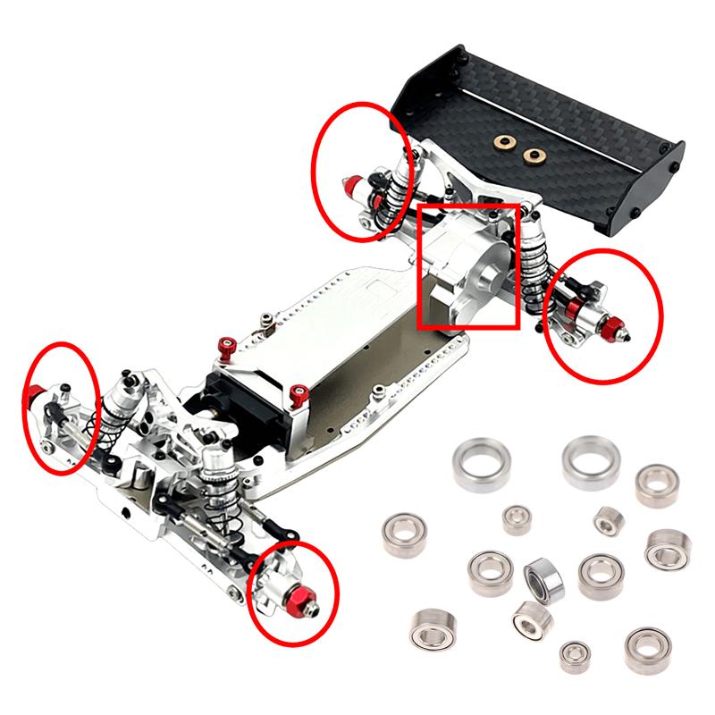 1Set Full Set Ball Bearings Upgrade For Wltoys 244016 & Losi Micro-B 1/24 Rc Car Spare Parts