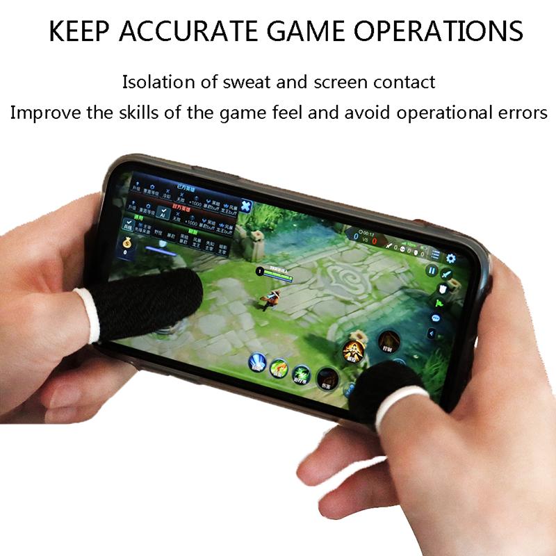 6 шт., защищенные от пота перчатки для мобильных игр, сенсорный экран, большие пальцы, рукава для пальцев