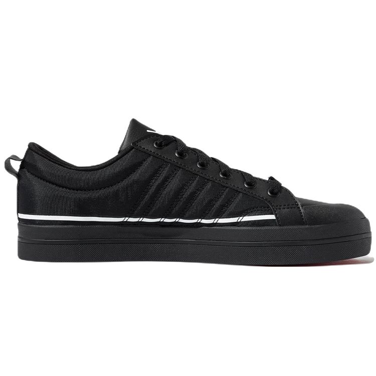Adidas Neo Bravada Fabric Leather Comfortable Low-Top Casual Sneakers Unisex Sneakers Black White HP9682