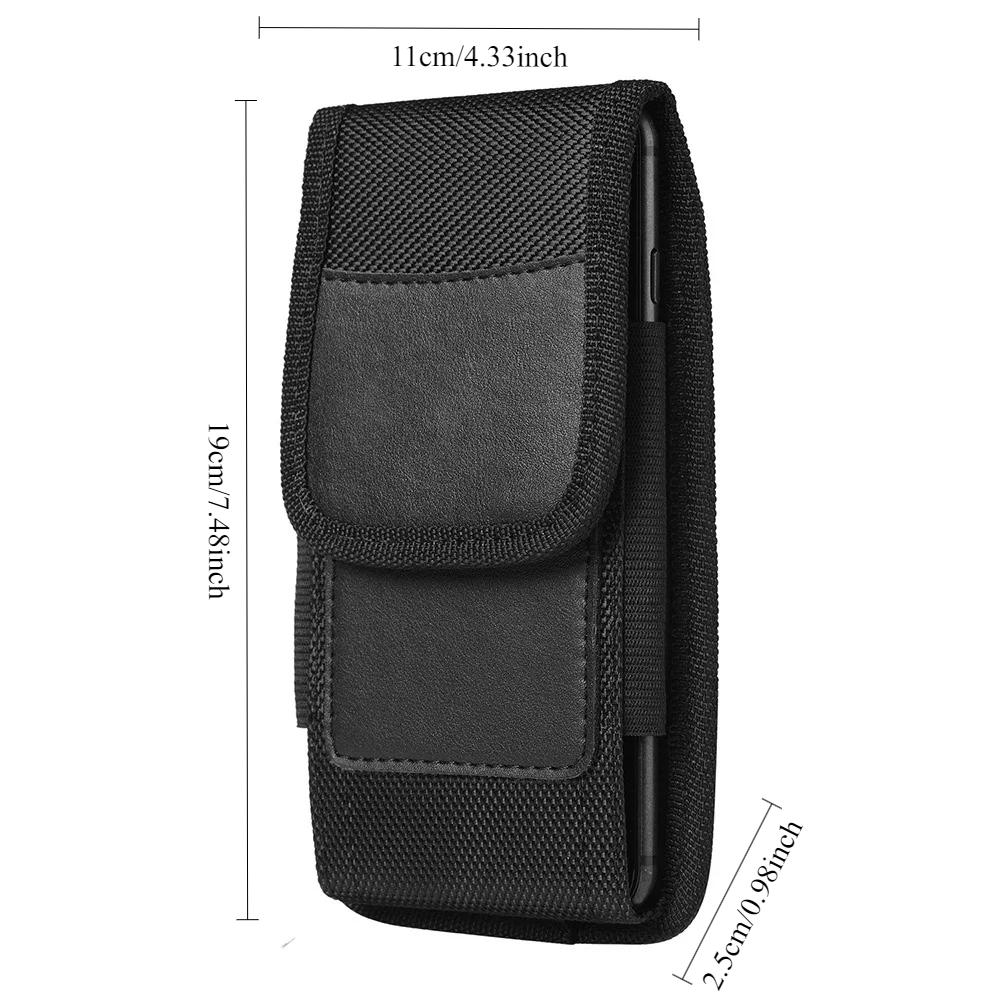 3,5-6,8-дюймовый телефон нейлоновый чехол для мобильного телефона с зажимом для ремня, чехол-кобура, поясная сумка для iPhone, Samsung Galaxy