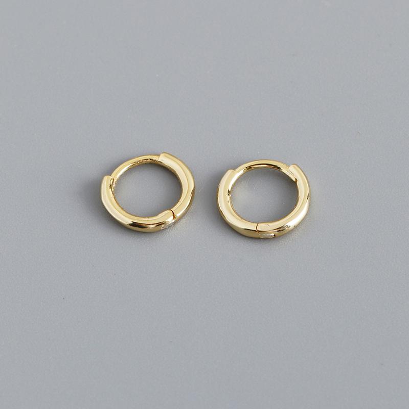 WANTME 925 Silver Fashion Simple Huggies Ear Buckle Accessories Minimalist Charm Ear Hoop Earrings for Women Jewelry