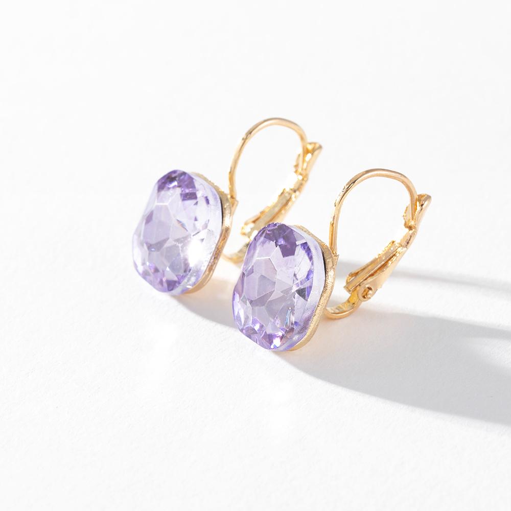 Pinkdudu Романтические 6 цветов квадратные стеклянные серьги-кольца модные легкие роскошные простые геометрические серьги для женщин ювелирные изделия PD1499