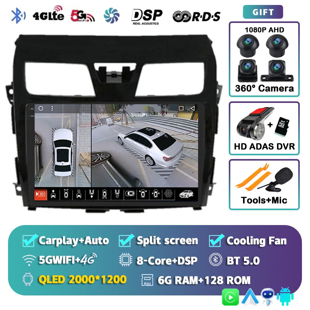 Android 14 Carplay автомобильное радио для Nissan Teana Altima 2013 2014 2015 GPS мультимедийный видеоплеер DSP стерео 360 камера головное устройство