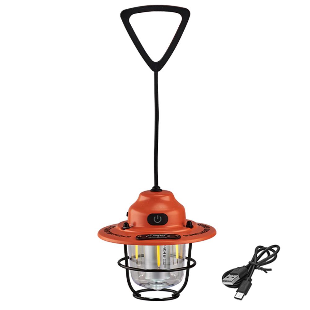 1-2PCS LED Tent Atmosphere Lamp 1200mAh USB Charging Retro Decorative Light IPX4 Waterproof Camping Lantern for Camping Hiking
