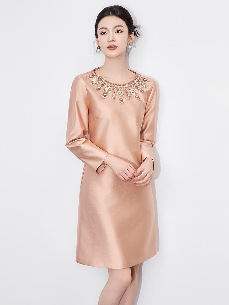 Элегантное вечернее платье с ручной вышивкой бриллиантами для светских женщин