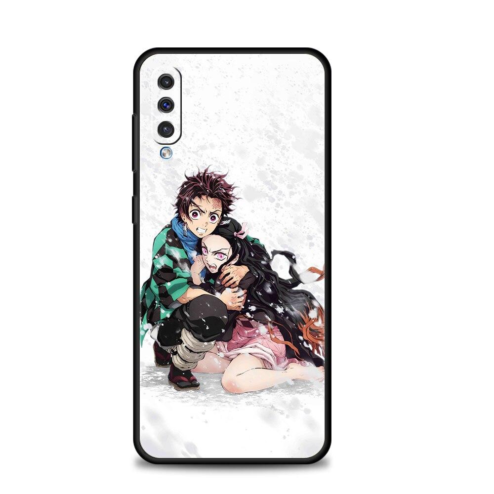 Чехол Demon Slayer Kimetsu No Yaiba для Samsung Galaxy A10s A40 A30 A20e A70 A10 Note 20 Ultra 10 A20s A50, черный мобильный телефон