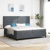 Box Spring Bed with Mattress and LED Dark Grey 200 x 200 cm Velvet