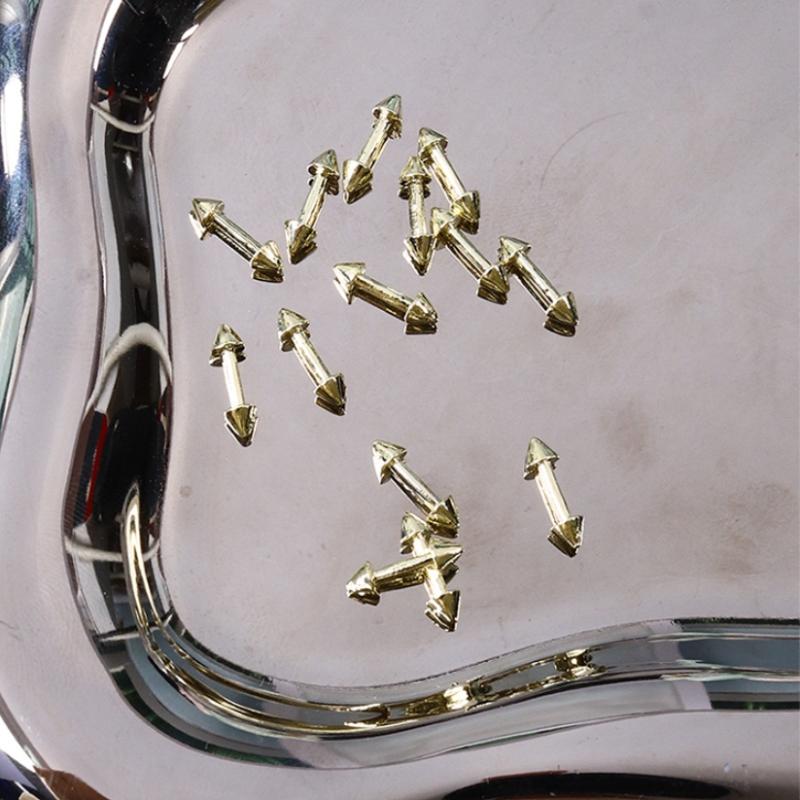 20 шт. Дизайн Панк Стиль Детали для Ногтей Сплав Шипы Золото Серебро Кривая Стрела Заклепка Украшение Ногти Арт Аксессуары Подвески для Ногтей