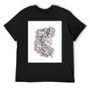 Purple Tattoo Style Skull Lady With Lilies T-Shirt Anime Tshirt Oversized Cotton T Shirt Men