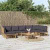 VidaXL Garden Lounge Set 8 Pcs with Dark Grey Cushions Bamboo 3155238
