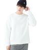 Beams Heart Men's Geometric Quilted Crew Neck Sweatshirt, White, Size L