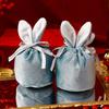 Пасхальные кроличьи ушки, мешочек для конфет, милый кролик, бархатные мешочки на шнурке, подарочные упаковочные пакеты, органайзер для украшений для свадьбы, дня рождения, вечеринки