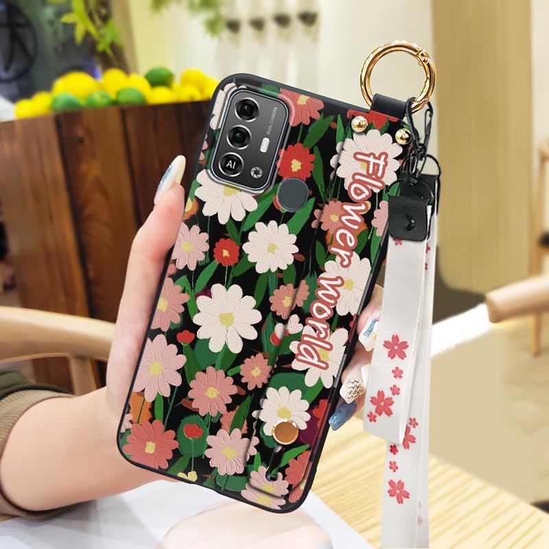 Silicone Dirt-resistant Phone Case For ZTE Blade A53 Pro Fashion Design Wristband Waterproof Phone Holder Anti-knock