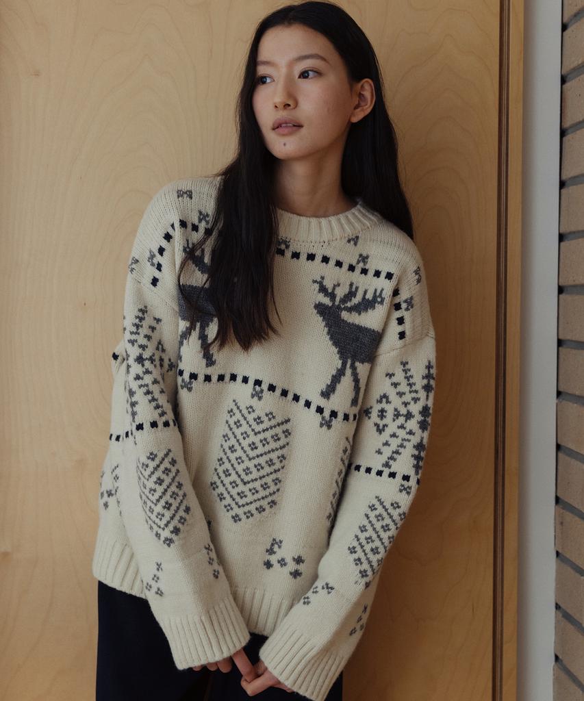 LAMINEZ Snow Cowichan Sweater - Ivory