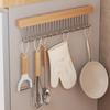 Wooden Wall Hanging With Telescopic Drying Rack With Stainless Steel Hook Pull-Out Space Saving Underwear Tank Top Organizer