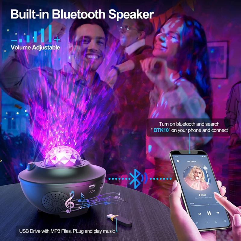 Galaxy Projector, Mexllex Star Projector with Remote Control, Night Light Projector with Timer, Bluetooth USB Colour Changing