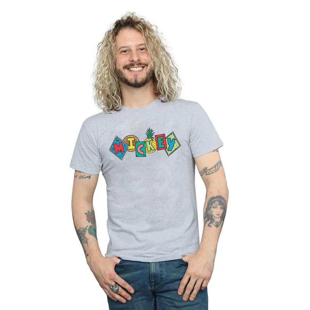 Disney Mens Mickey Mouse Fruit Blocks T-Shirt