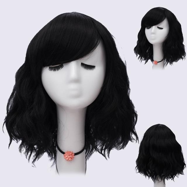 Short Bob Cosplay Wig for Women Synthetic Green Hair New Style Natural Supple Summer Heat Resistant Wig With Side Bangs