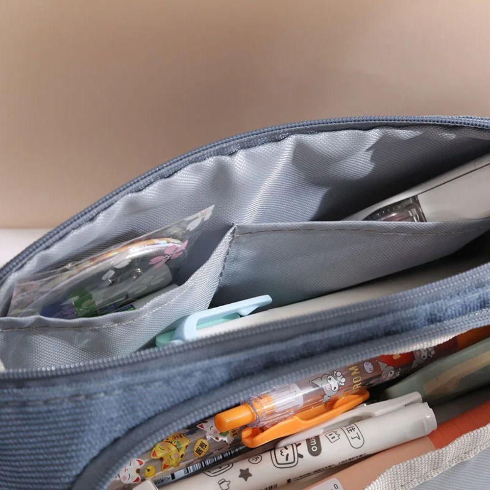 Большая вместимость холщовый пенал модная канцелярская коробка новый большой пенал