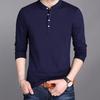 Мужская деловая повседневная футболка-поло с длинным рукавом, летняя удобная и дышащая однотонная футболка