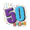 Shaped 50th Birthday Badge