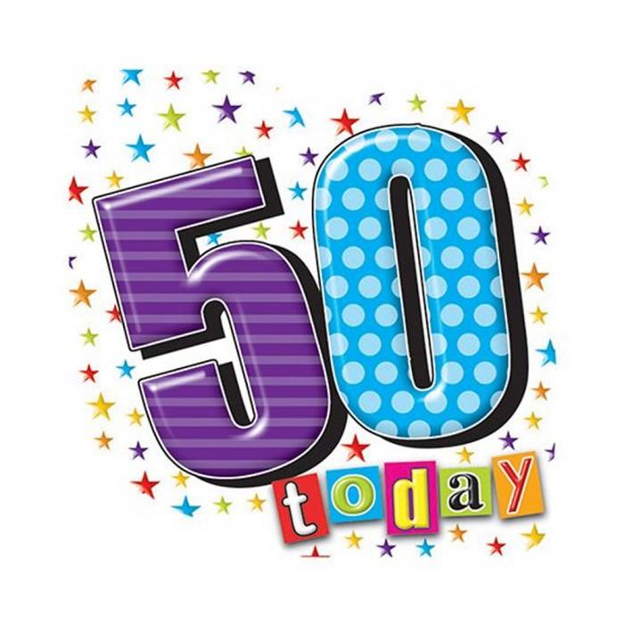 Simon Elvin Shaped 50th Birthday Badge