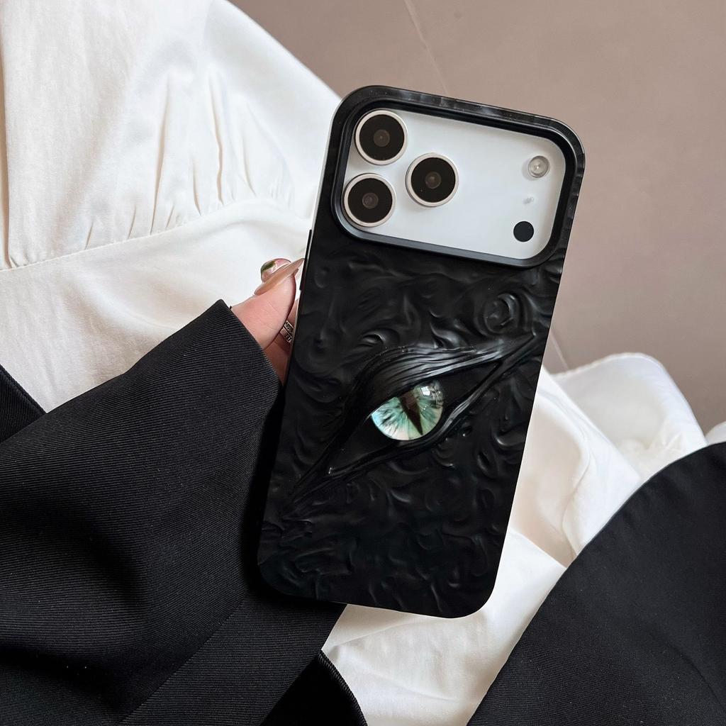 Гальванизированный 3D Чехол для телефона Глаз для серии iPhone 11-17, ТПУ Противоударная крышка с текстурой оловянной фольги, Модный художественный дизайн