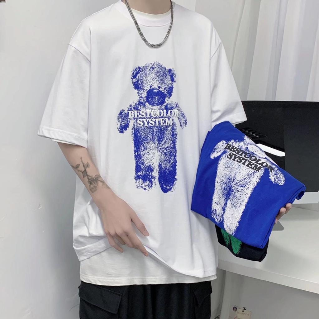 2024 Summer Short Sleeved T-Shirt For Men'S Trendy Five Inch Sleeve Versatile Casual Loose Student Half Sleeved T-Shirt Daily Fashion Printed Top