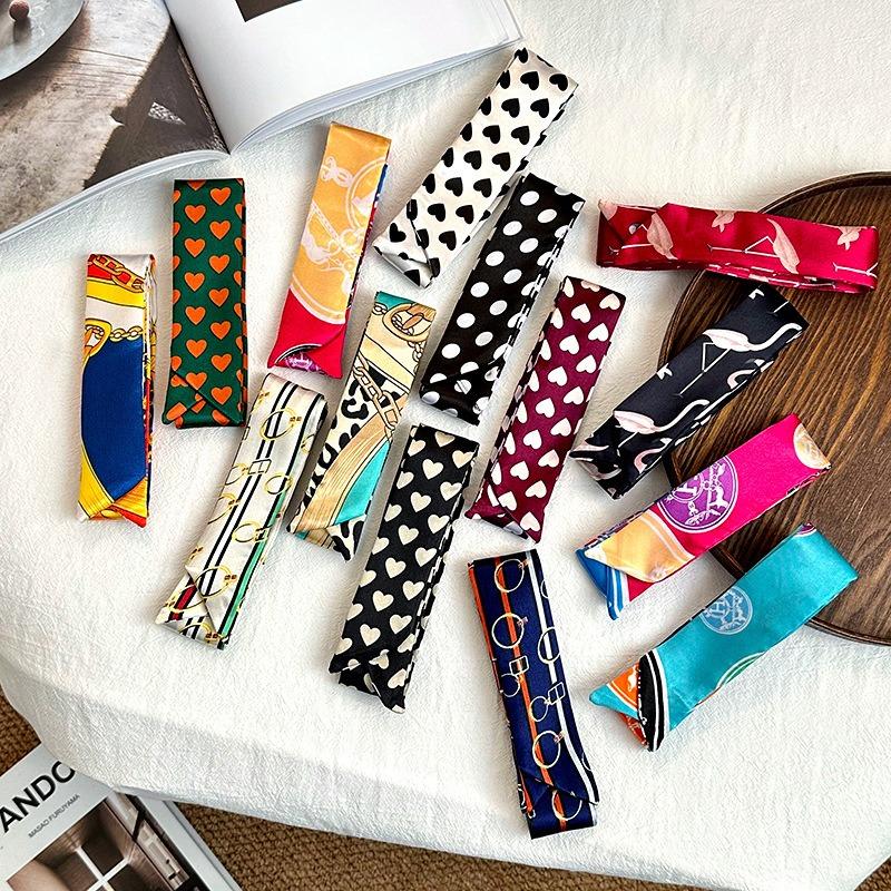 Long Silk Scarf, High-end Neck Scarf, New Multi-functional Silk Scarf, Bag Wrapping, Headscarf, Headband, Tied Hair Belt.